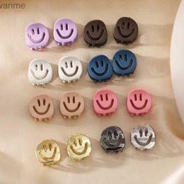 Hair Accessories 2 pieces of cute smiling face for girls suitable for women metal hair claws baby hair clips childrens hair with teeth hair accessories WX