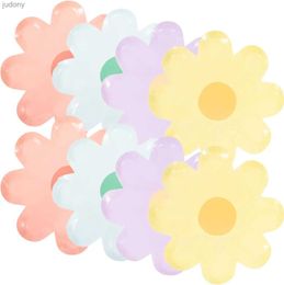 Disposable Plastic Tableware Daisy Flower Paper Tableware disposable dining cake board Napkins childrens birthday party baby shower wedding decoration WX