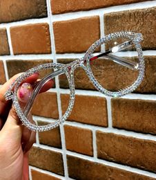 Vintage Diamond Sunglasses Women Rhinestone Square Eyewear Full Crystal Eyeglasses Uv 400 Protective Outdoor Eyewears2788373