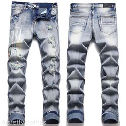 Amirir Jeans Mens Jeans Star Embroidered Ripped Hole Pants Graphic Motorcycle Slim Fit Hip Hop Streetwear Punk Denim Pants 863 amirir shirt