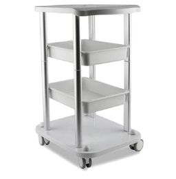 Facial Trolley Nail Salon Beauty Salon Cart 2 Layers Tray Sliver Colour Al Frame with White ABS Wheels Elitzia ETTRO5S3035756