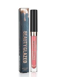 beauty glazed matte liquid lipstick Lip Gloss Tubes 10 Colors Pigment Longlasting Easy To Wear Makeup Lipgloss Base2496419