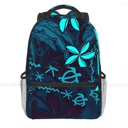 Backpack Polynesian Tribal Tropical Abstract Backpacks Casual Print Student School Bag Women Man's Travel Bags Laptop Daypack