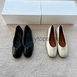 The Row Sheepskin Shoes Soft TR Ballet Flat Spring/Summer New Womens Round Toe Granny Shoes Casual Shallow Cut Single Shoes SJ4O