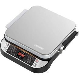 Electric Baking Pan LR-FD431 Skillet Griddle with DuPont Non-Stick Coating - Removable Upper and Lower Grill Pan for Easy Cleaning - Electric Indoor Grill/Griddle Combo