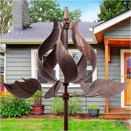 Planters Pots Garden style rotator large tulip outdoor metal with stakes courtyard art lawn decoration garden Q240429