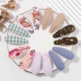 Hair Accessories 10 pieces/set of cute female buttons BB clips childrens printed hair clips bucket headgear boutique childrens hair accessories wholesale WX