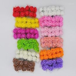 144Pcslot 2cm Mini Artificial Silk Flower PE Foam Rose Wedding Handmade Bride Bouquet DIY Wreath Supplies Home Party Decoration13921538