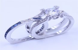 Victoria Wieck Luxury Women Blue Birthstone zircon cz ring 925 Sterling Silver Women Engagement Wedding Band Ring Sz 511 Gift6012010