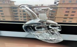 Glass Smoking Pipe Skull Water Bong Bent Beaker Oil Rig 14 4mm Female Joint Whole235Q2009217