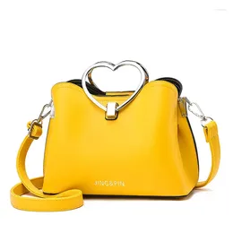 Shoulder Bags Women's Travel Bag Yellow Pu Leather Cross Wallet Simple Fashion Bracelet 2024