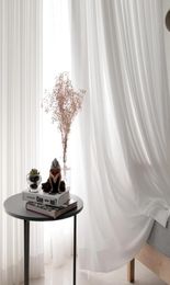 White Tulle Curtains for Living Room Decoration Modern Chiffon Solid Sheer Voile Kitchen Curtain home Decoration6411630