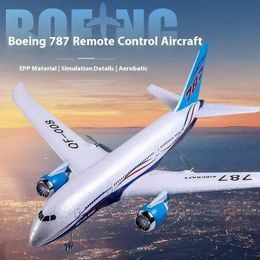 RC Boeing 787 Glider Qf008 24G Electric Remote Control Plane ThreeChannel Fixed Wing Aircraft Passenger Jet Model Toy Kid Gift 240430