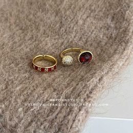 5.High luxury ring charm classic must-have high quality rings Red vanly Ring Womens Romantic Style Silver Luxury and with common cleefly