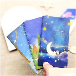 Notepads Wholesale Mini Notepad Cute Ocean Series Notebook Wishing Bottle Childhood Fantasy Style Moon Star Universe Diary Portable Dr Dhacb