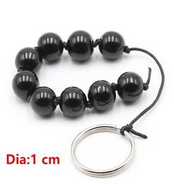 Black Glass Anal Beads Butt Plug Anus Balls Stimulator In Adult Games For Couples Erotic Sex Products Toys For Women And Men3985744