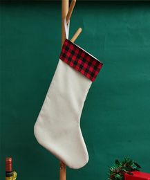 Sublimation Christmas Stockings Gift Candy Bag Polyester Hanging On the tree for Christmas Decoration Z119071175