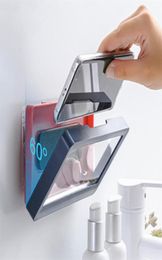 Home Wall Waterproof Mobile Phone Box Selfadhesive Holder Touch Screen Bathroom Phone Shell Shower Sealing Storage Box625e5123320