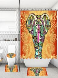 1PC Set Bathroom Shower Curtain Watercolour Elephant Creative Printed Waterproof Bath Curtains Screen233m1864480