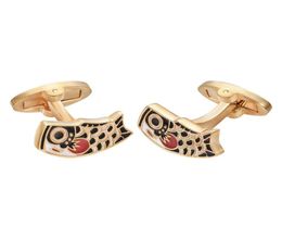 Yoursfs 6 PairsSet Fish Cuff links Men Fashion Gold Plated 18K Unique Anniversary Holiday Birthday Gift9155112