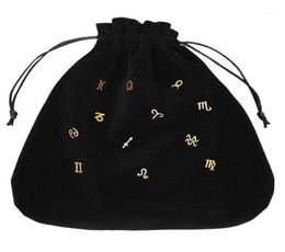Storage Bags Tarot Card Bag Velvet Drawstring With Constellation Pattern Purple Blue Black Divination Cards Jewelry6994822