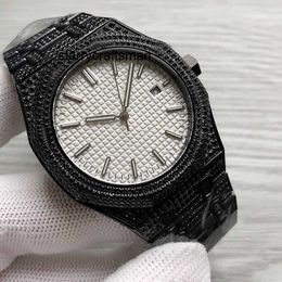 Movement Watch Vvs Handmade Diamond Watch Mens Automatic Mechanical 41mm Sapphire Ladies Black Business Wristwatch Montre De Luxe ZIIO