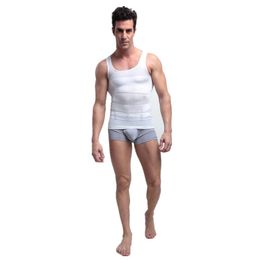 Men's Body Shapers Shaper Slimming Undershirt Compression Vests Fat Burner Shirt Waist Back Support Belly Corset 3084