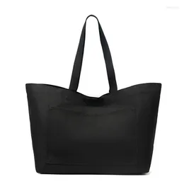 Shopping Bags Large Capacity Black Shoulder Tote Bag Eco Daily Use Foldable Female Shopper Handbag Oxford Cloth For Women