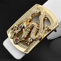 Belts Chinese style dragon golden buckle belts mens Cowskin fashion genuine leather famous brand designer cintos masculinos vintage XW