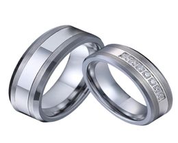 Men039s Love Alliance cz wedding rings set for men women his and hers marriage couple Tungsten Ring carbide never fade2655195