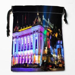 Storage Bags Opera House Drawstring Custom Printed Receive Bag Compression Type Size 18X22cm