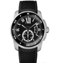 2022 Top Mens Watch Black Calendar Dial Automatic Mechanical Rubber Strap Sapphire Glass Male Wristwatch 904L Stainless Steel Case3885629