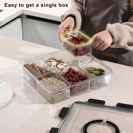 Storage Bottles Airtight Container Multi-compartment Food Box With Handle Lock Design For Fridge Transparent