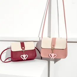 Shoulder Bags Women's Pink Red Handbag Double Heart Lock Messenger Bag Satchel Tote Purse Fashion