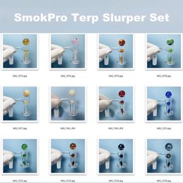 SmokPro Full Weld Terp Slurper Quartz Banger With Marble Set - 10mm 14mm Male Joint 20mm Bevelled Edge Fully Welded Bucket Dab Rig Nail