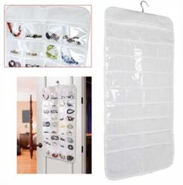 Wall Door Closet Fine Jewellery Accessory Hanger Organiser Ear Ring Necklace Bangle Storage Roll Bag Pouch Canvas 72 Pockets7203252