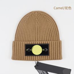 Designer Stone black beanie Winter Knitted Beanie Woolen Hat Women Chunky Knit Thick Warm faux fur pom Beanies Hats Female Bonnet 6498459