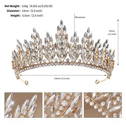 Tiaras 5 kolorów moda księżniczka czerwony zielony niebieski kryształowy tiara korona koreańska elegancka tiara ślubna sukienka do włosów biżuteria