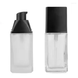 Storage Bottles 30ml Frosted Glass Refillable Empty Bottle For Lotion Liquid Body Cream Cosmetic E1YF