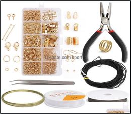 Clasps Hooks & Components Jewelryalloy Aessories Findings Set Tools Copper Open Jump Rings Earring Hook Jewellery Making Supplies Kits 763898581