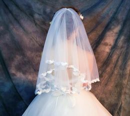 New Arrival Wedding Veils And Headpieces Sheer Tulle Butterfly Applique Elbow Length Cheap Custom Made Bridal Veil9940066