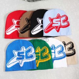 Beanie/Skull Caps Beanies for Men Women Custom Jacquard Letter Knitted Winter Hat Hip-hop Skullies Hat Unisex Design Anime Winter Hats d240429