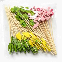 Disposable Plastic Tableware 100Pcs 12cm fun disposable bamboo frame love fruit salad vegetable stick for DIY party decoration WX