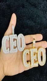Chains Hip Hop Iced Out Bling Cubic Zirconia CZ Big Heavy CEO Letter Pendant Necklaces For Men Boy Fashion Punk Party Jewellery Gift1299260