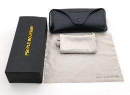 Caixa de embalagem de óculos de sol, com limpeza de pano, bolsa de pano e caixa de papel.