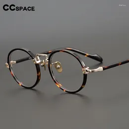 Sunglasses Frames 53312 Retro Round Pure Titanium Optical Prescription Glasses Frame Acetate Top Grade Men Eyeglasses