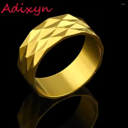 Cluster Rings Wide 8mm Gold For Women Men Jewellery Colour Wedding Bands Rotatable India/Ethiopian/African Items