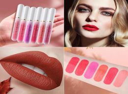 KEVINCOCO 6 Pcs Per Box Lip Gloss Nude Matte Liquid Lipstick Red Mate Waterproof Long Lasting Moisturizing Lipgloss Lip Makeup Co2291515