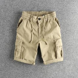 Men's Shorts Three-dimensional Pocket Design Feel Natural Wash To Do Old Cargo Casual Woven Cotton Summer Vintage Quarter Pants