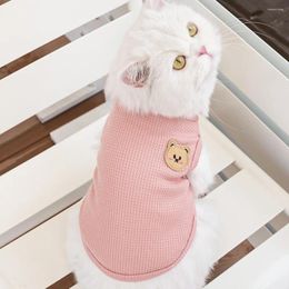 Cat Costumes Clothes Waffle Bear Pet Vest Summer Teddy Chihuahua Small Dog Two Legged Puppy Costume